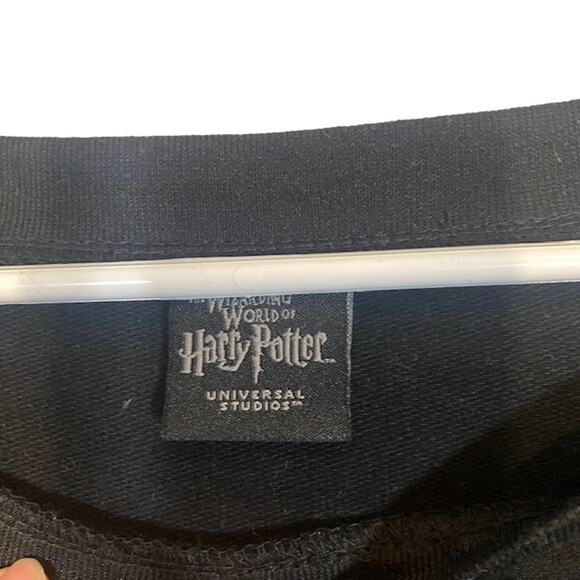 Harry Potter Black Cotton Blend Draco Logo Front Sweatshirt Women Sz S - Picture 7 of 8
